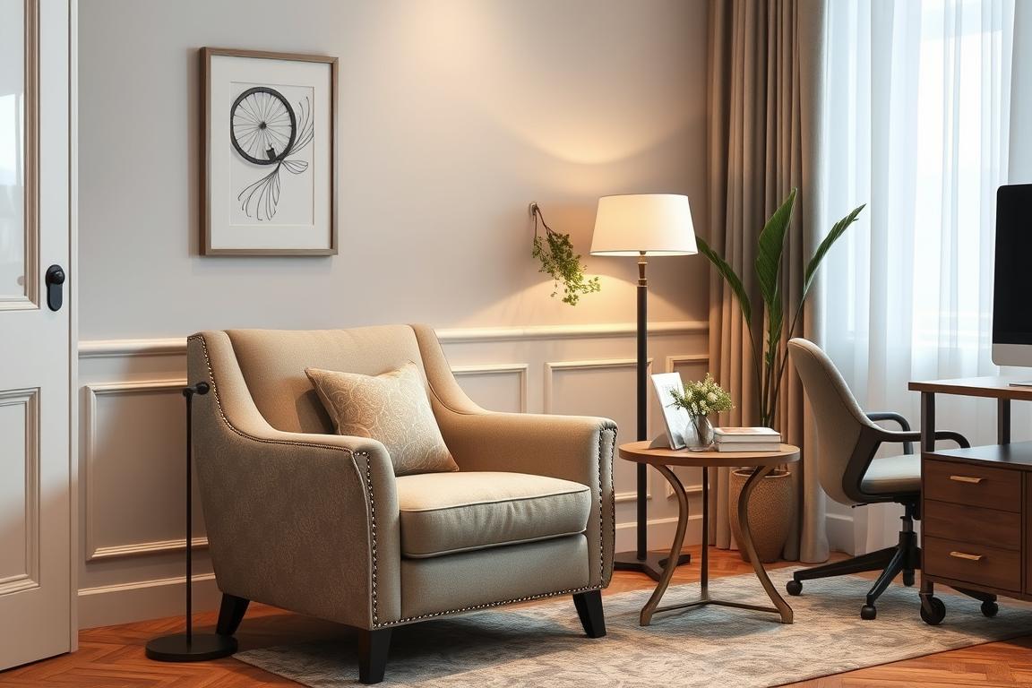 Poltrona Decorativa para Sala e Escritório em ambiente multifuncional
