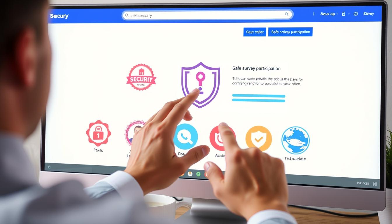 Pessoa verificando a segurança de sites de pesquisas remuneradas com pagamento via Pix