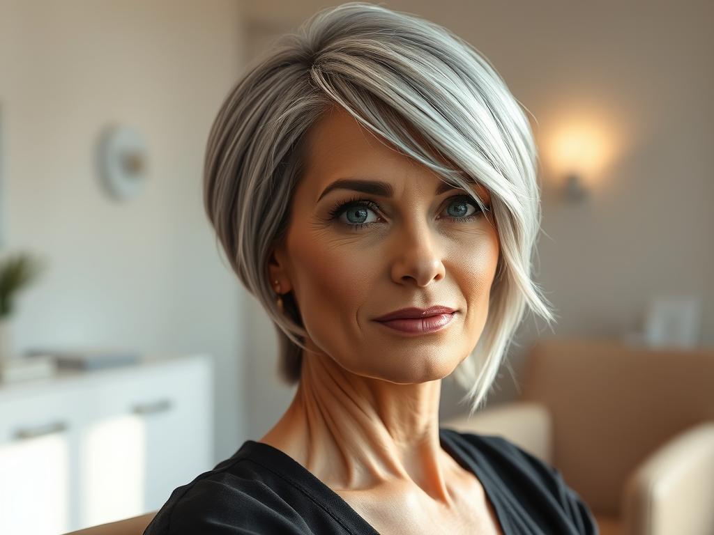 stylish haircuts for mature ladies with bangs