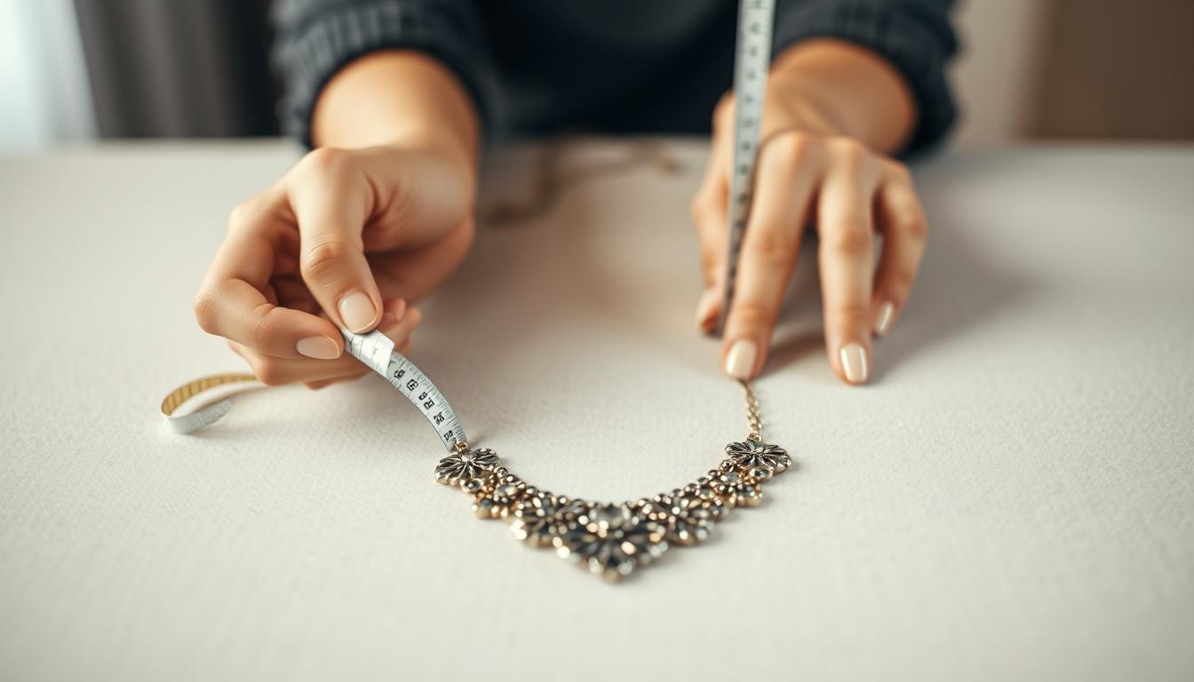 Measuring necklace length