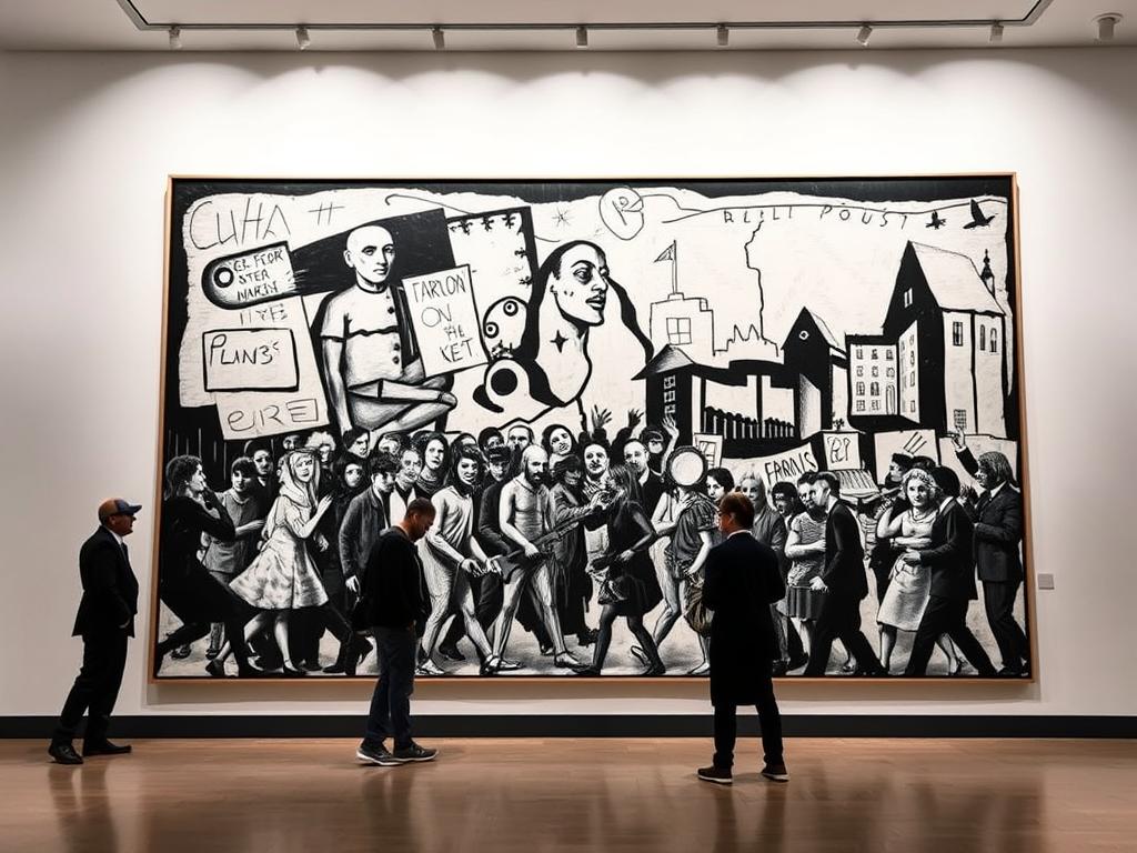 Representation of Picasso's Guernica original art painting