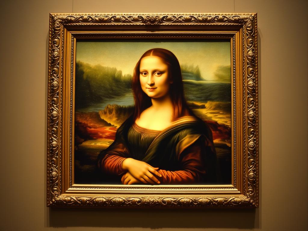 Representation of da Vinci's Mona Lisa original art painting