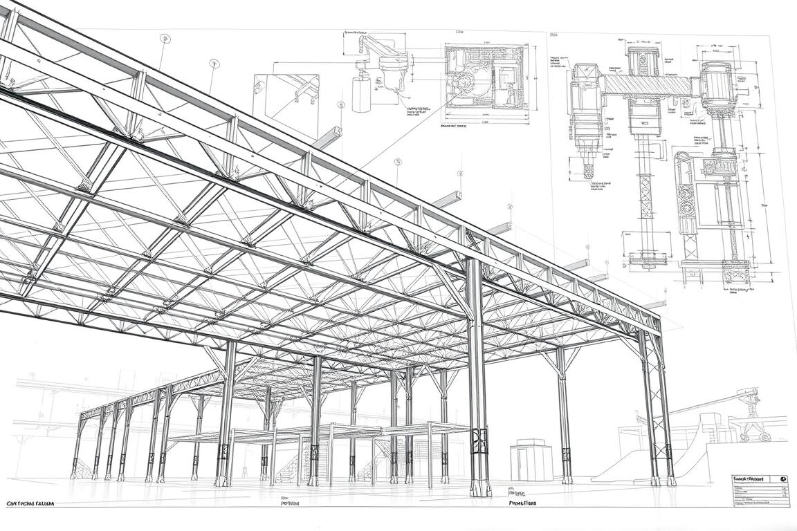 Construction documentation for parametric steel structure implementation in Abu Dhabi
