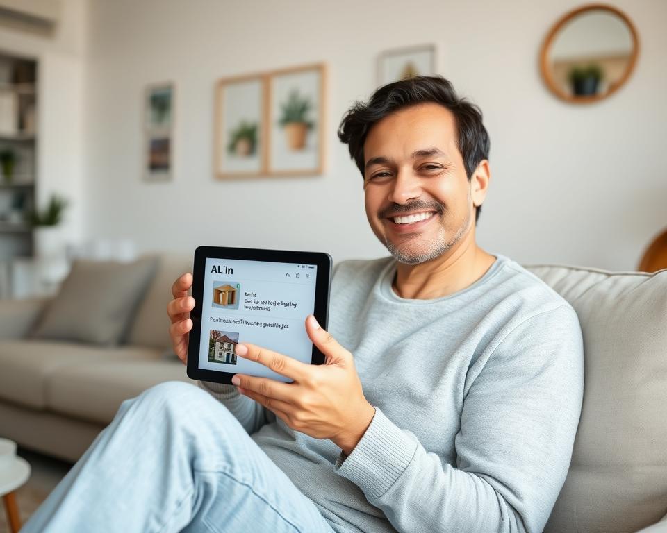 AL'in : Comment Action Logement simplifie votre accès au logement social en ligne 8 Personne satisfaite utilisant AL'in sur une tablette