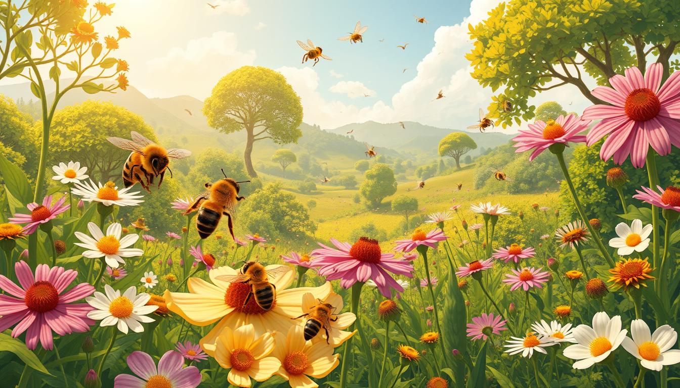 دور النحل في تلقيح النباتات