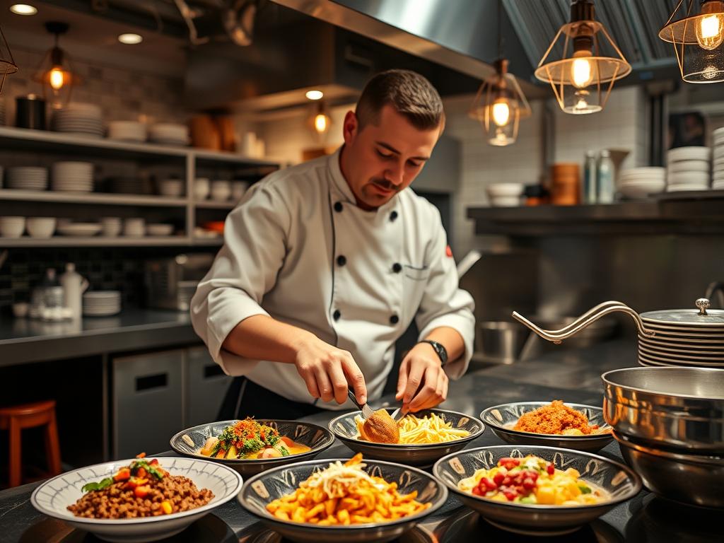 Chef preparing Moroccan dishes at Tara Kitchen, one of the best Moroccan restaurants in New York