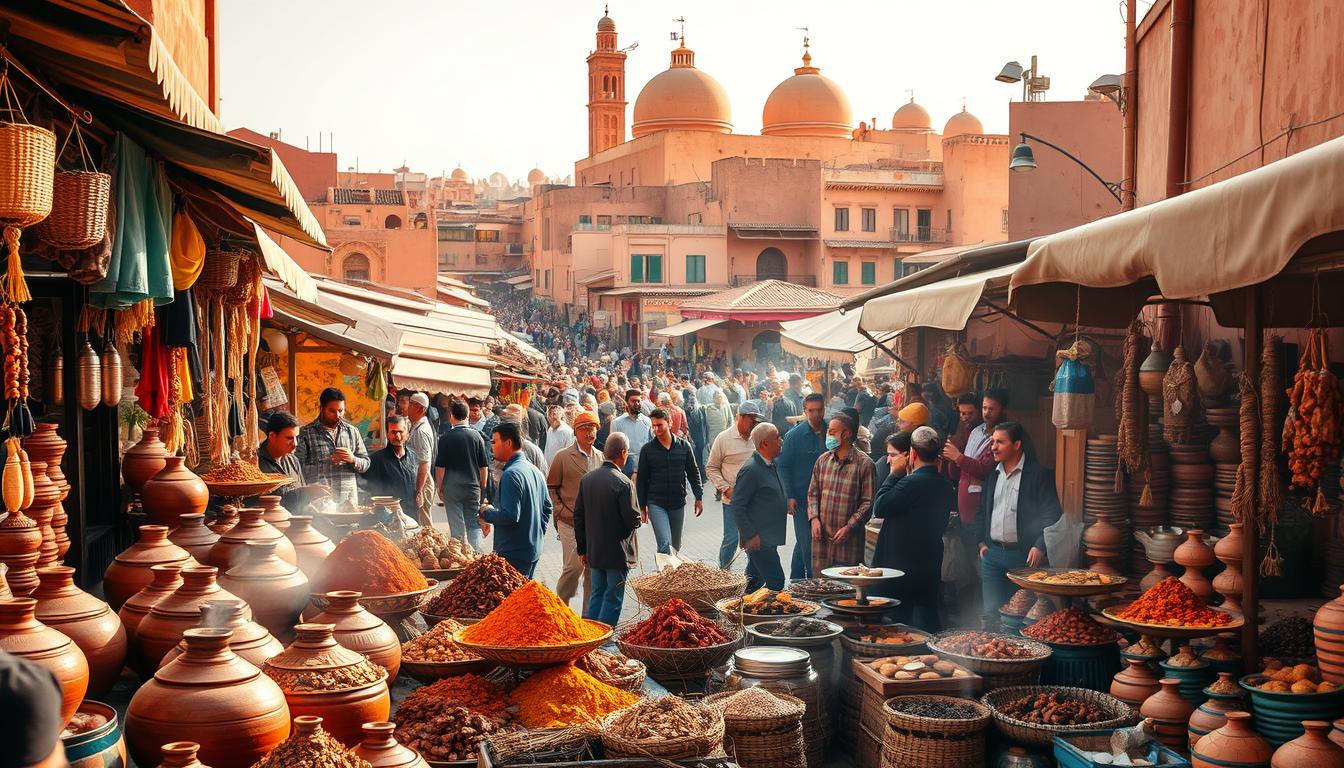 Marrakech food stalls and markets