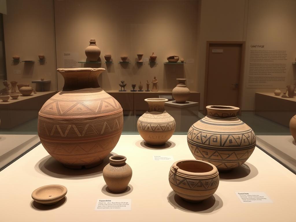 Ancient Amazigh pottery artifacts showing early pottery industry in Morocco techniques
