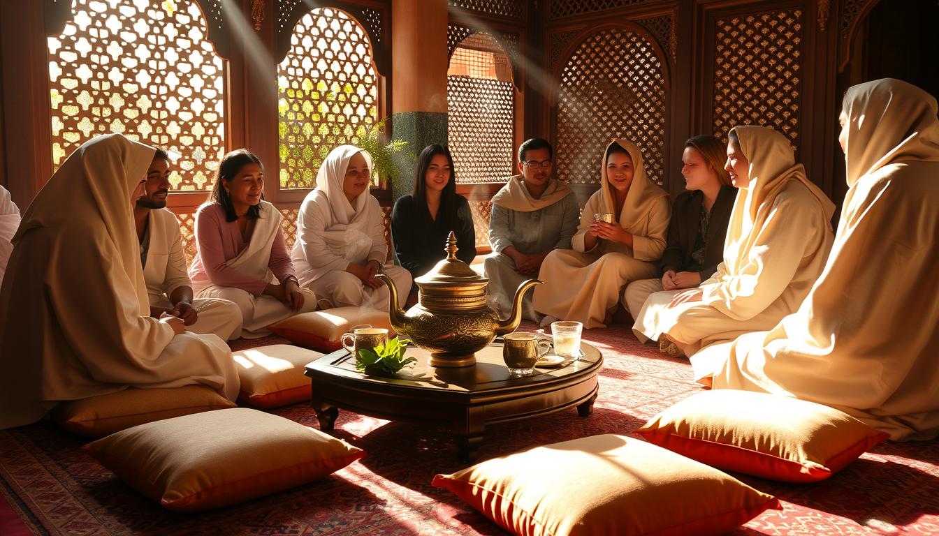 Moroccan mint tea ceremony