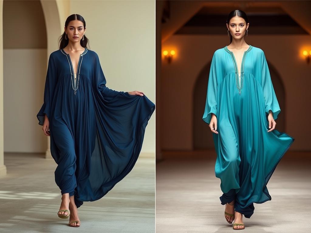 Zhor Raïs caftan design showing innovative use of color and day-to-evening versatility