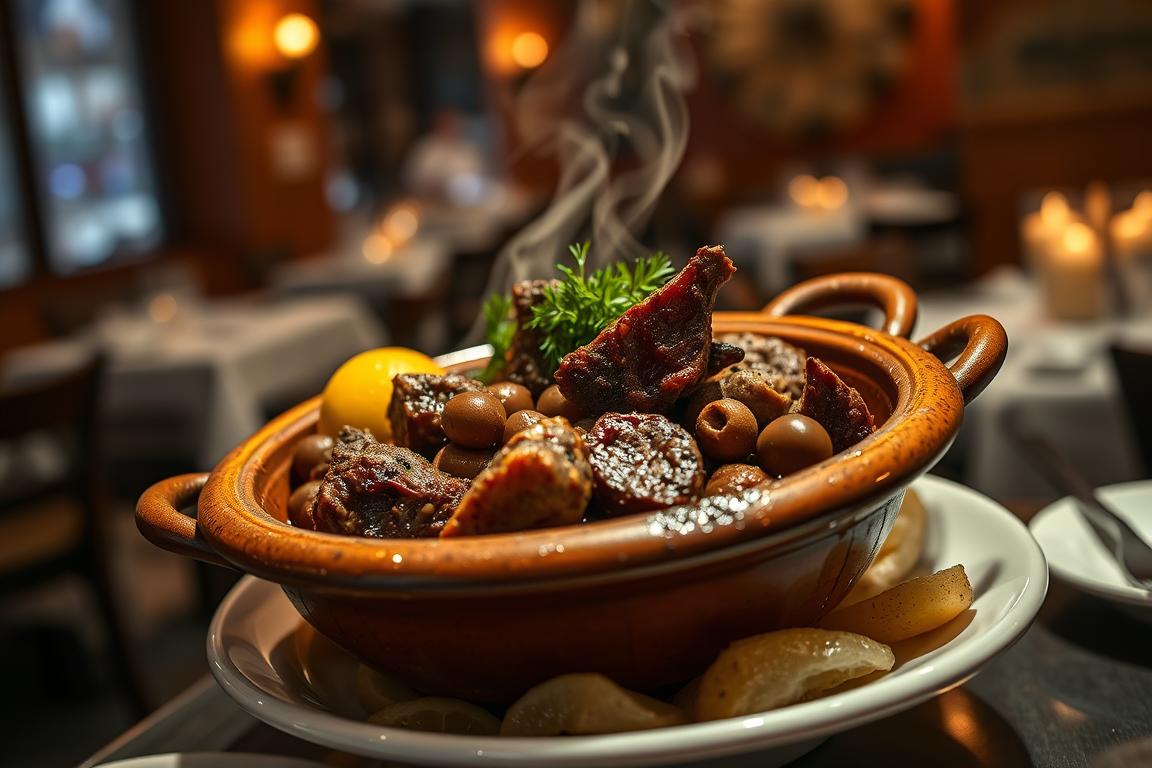 Traditional Moroccan lamb tagine served at one of the best Moroccan restaurants in New York