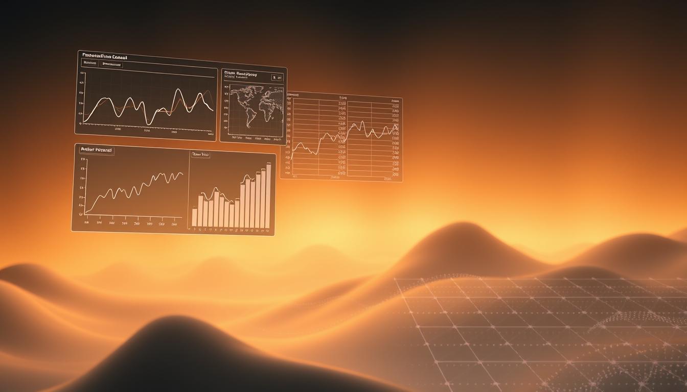 A sleek, minimalist data dashboard floating amidst a backdrop of soft, muted colors. In the foreground, a series of interactive charts and graphs displaying complex data visualizations, their lines and curves appearing to shimmer with an ethereal glow. The middle ground features a stylized representation of a spreadsheet, its columns and rows crisply defined, suggesting the rigorous analysis of the data. In the background, a faint, holographic grid pattern extends into the distance, hinting at the vast, interconnected nature of the information landscape. Warm, diffused lighting casts a subtle, cinematic atmosphere, drawing the viewer's attention to the insights and metrics at the heart of this data-driven scene.