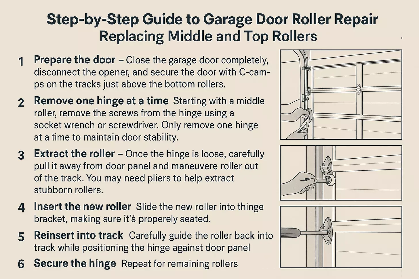Step-by-step garage door roller replacement guide in Las Vegas