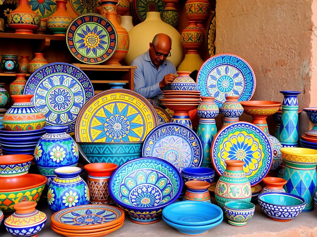 الفخار المغربي الفخار الصافي الملون من الصناعة التقليدية المغربية