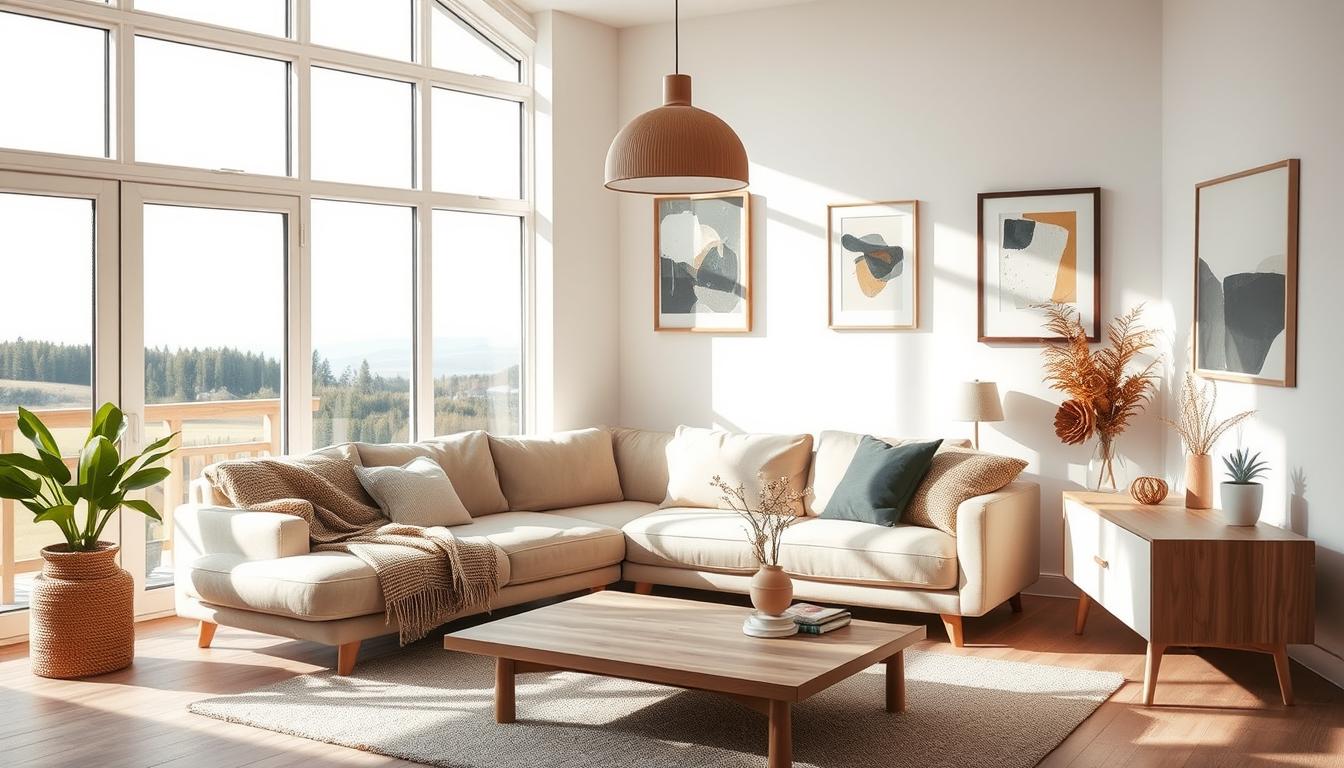 Personalized Nordic living room with art and decor
