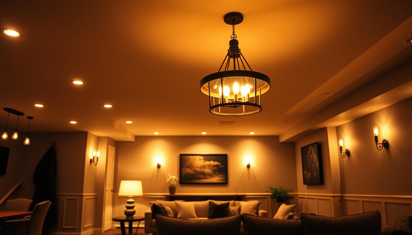 finished basement lighting ideas