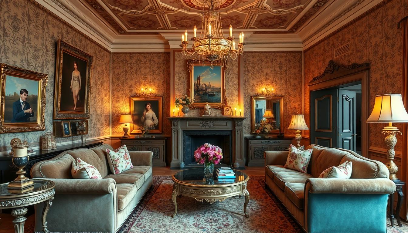 vintage living room decor with elegant interior design
