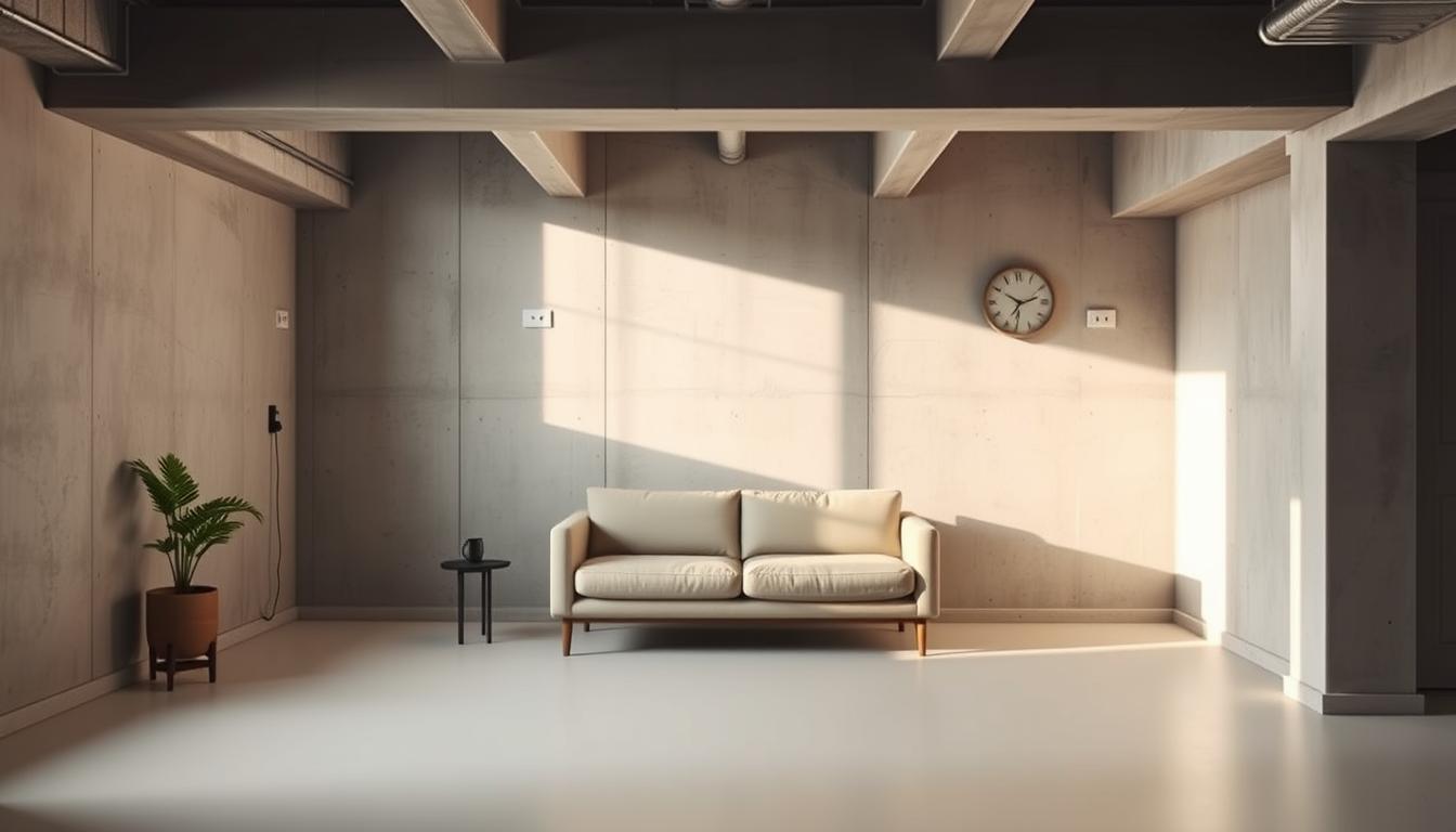 minimalist basement makeover