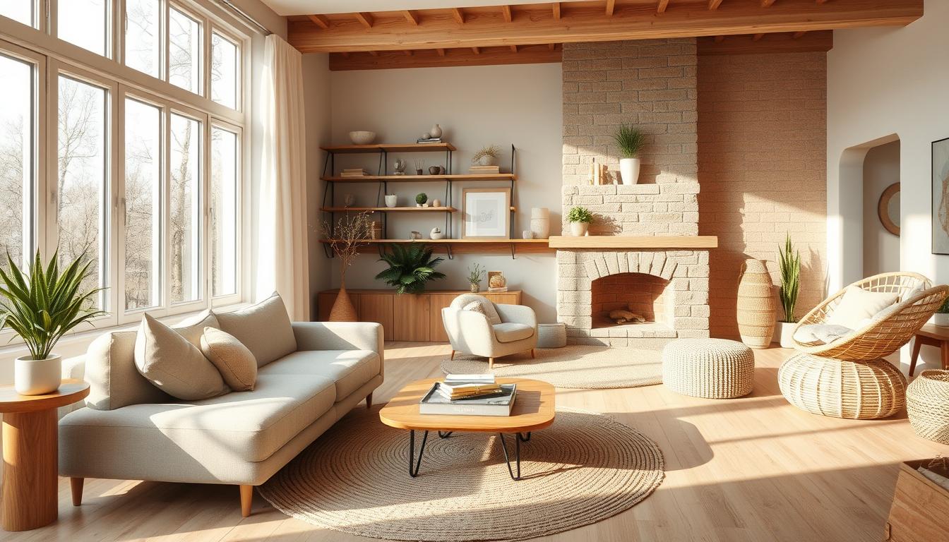 nordic living room natural materials