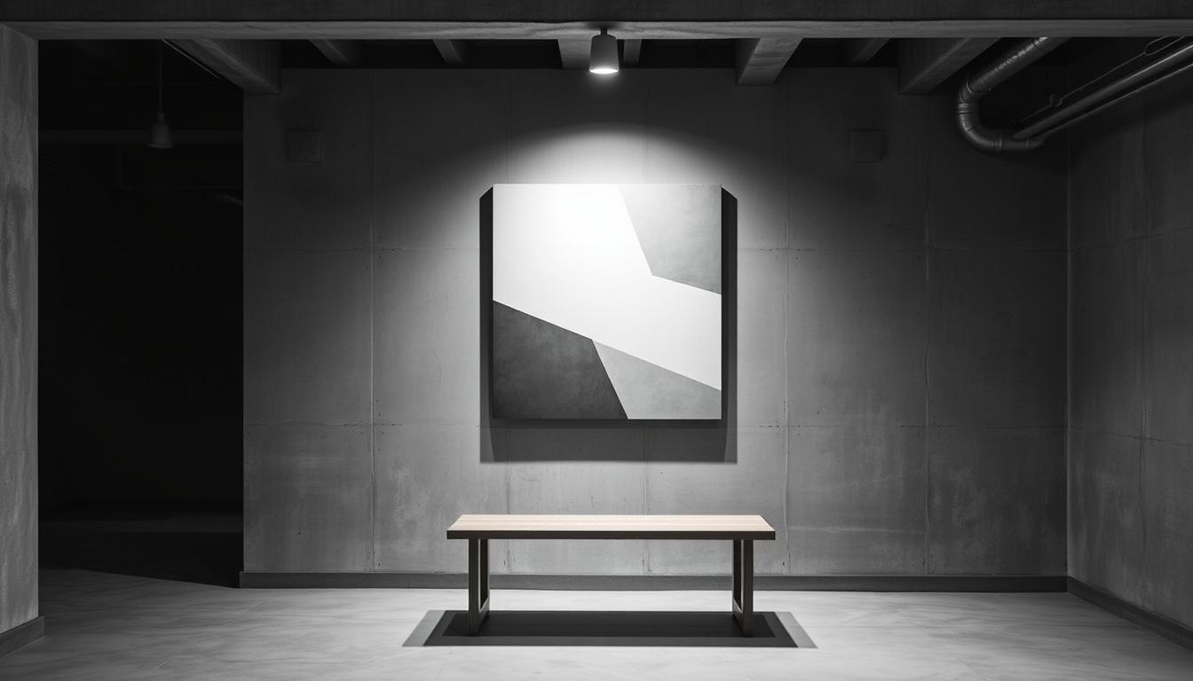 minimalist basement art decor