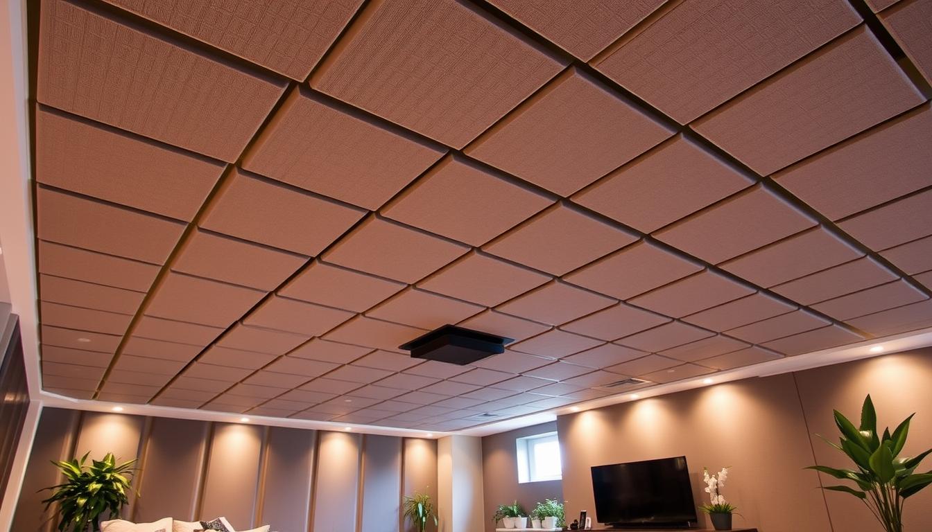 modern basement ceiling solutions with acoustic panels
