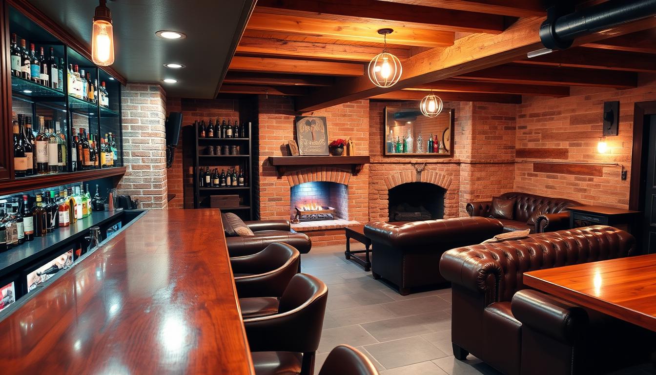 basement bar design themes