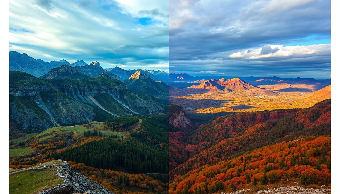 Generate an image of a landscape enhanced with Topaz Photo AI