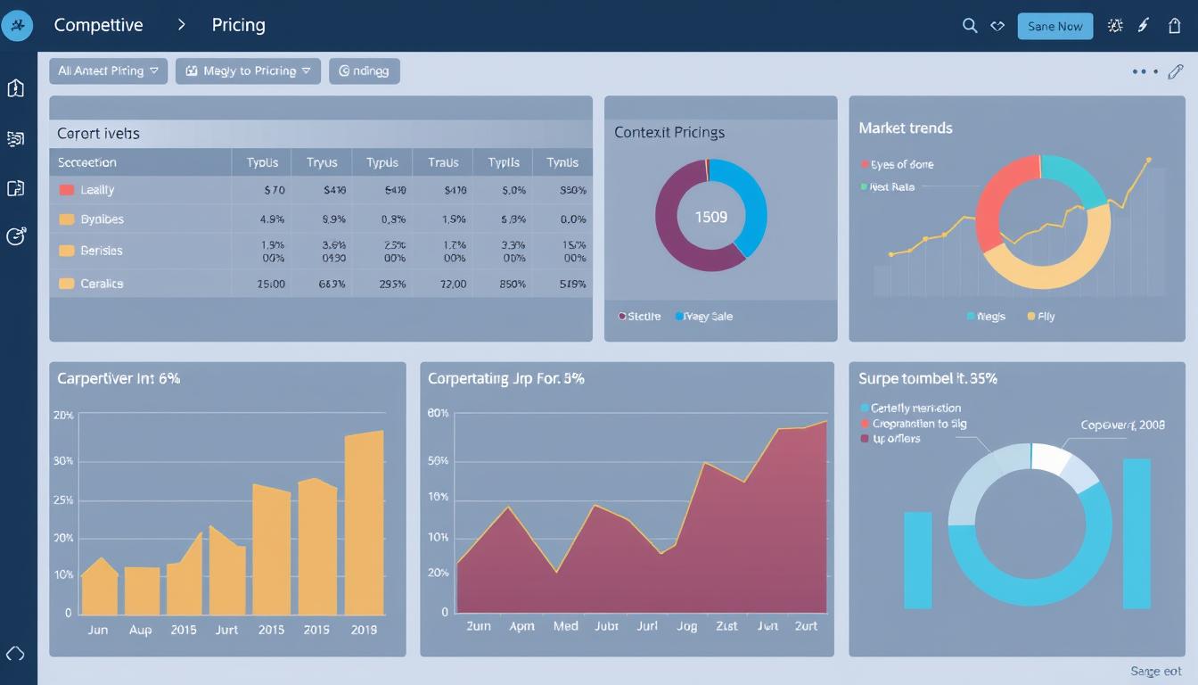 Generate an image of a dashboard displaying competitive pricing data and market trends.