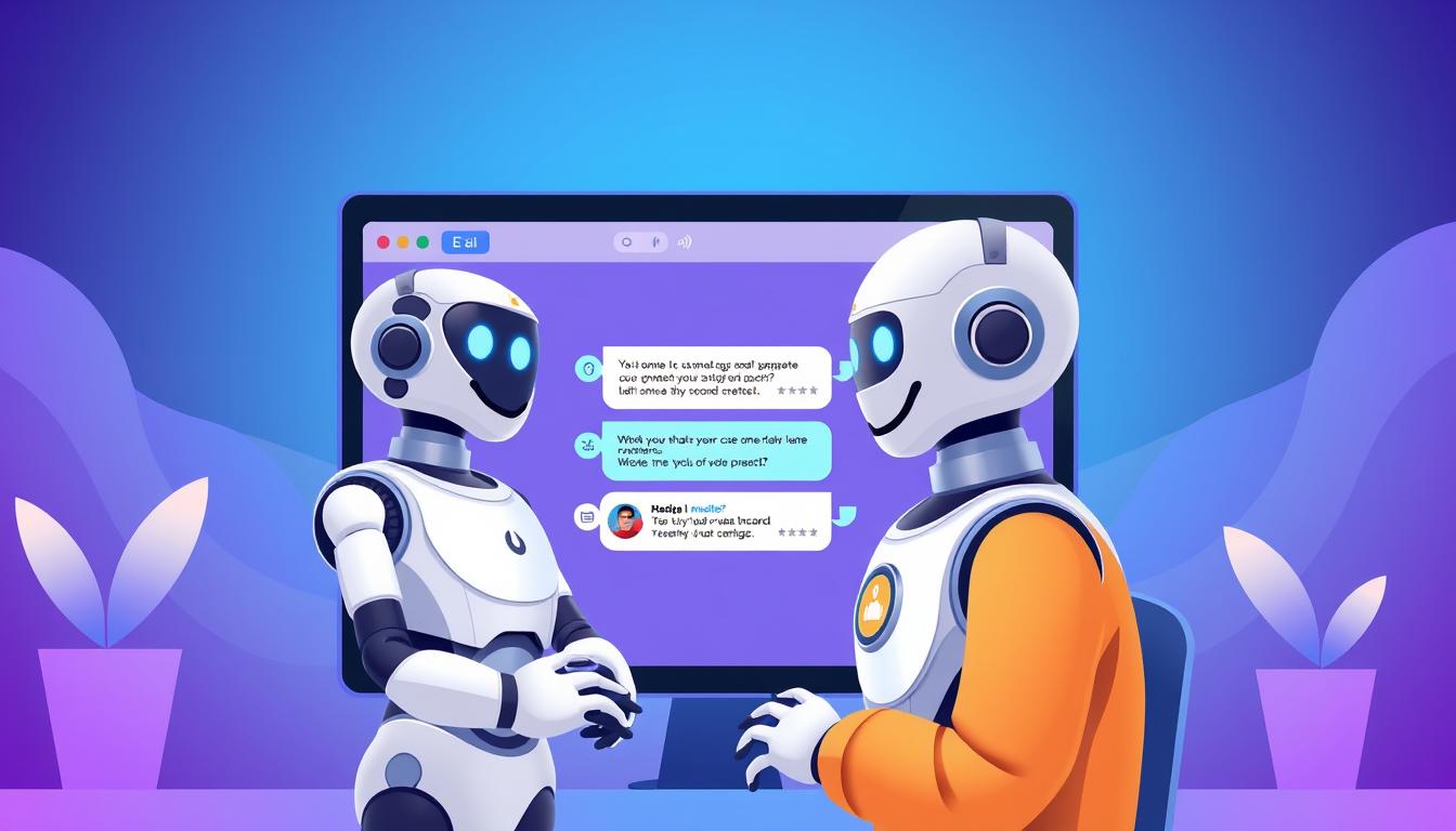 Generate an image of a customer service chatbot on a website