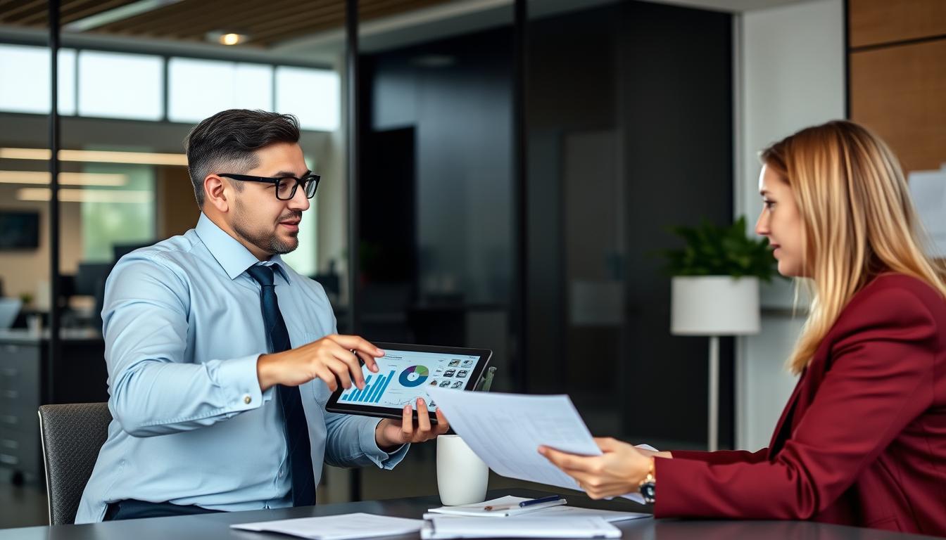 Image of a professional consultant working with a client