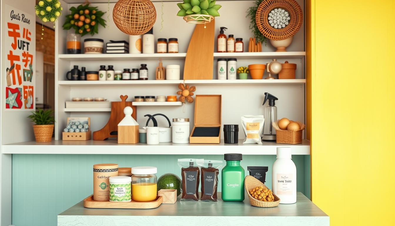 Create an image of a small business showcasing its products on Instagram.