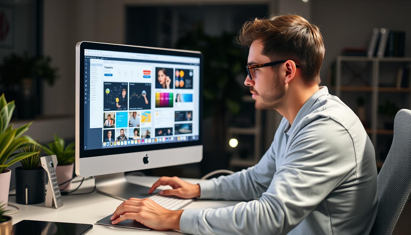 Image of a person creating digital products on a computer