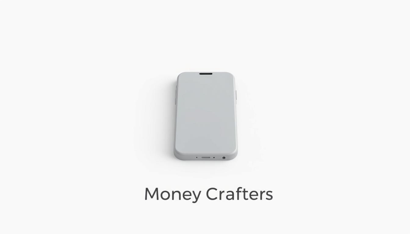 A minimalist, clean-lined, low-poly 3D illustration depicting a simple, functional product prototype on a plain white background. The product is a sleek, modern smartphone-like device in a muted gray color palette. The device is positioned in the center, capturing the essence of a "minimum viable product" - a basic, stripped-down version of a final product. Soft, directional lighting creates subtle shadows, emphasizing the form and highlighting the device's simple yet elegant design. The overall mood is one of focus, clarity, and a sense of potential - a foundational stepping stone for a new business venture. In the foreground, the brand name "Money Crafters" is subtly integrated into the design, conveying a sense of craftsmanship and attention to detail.