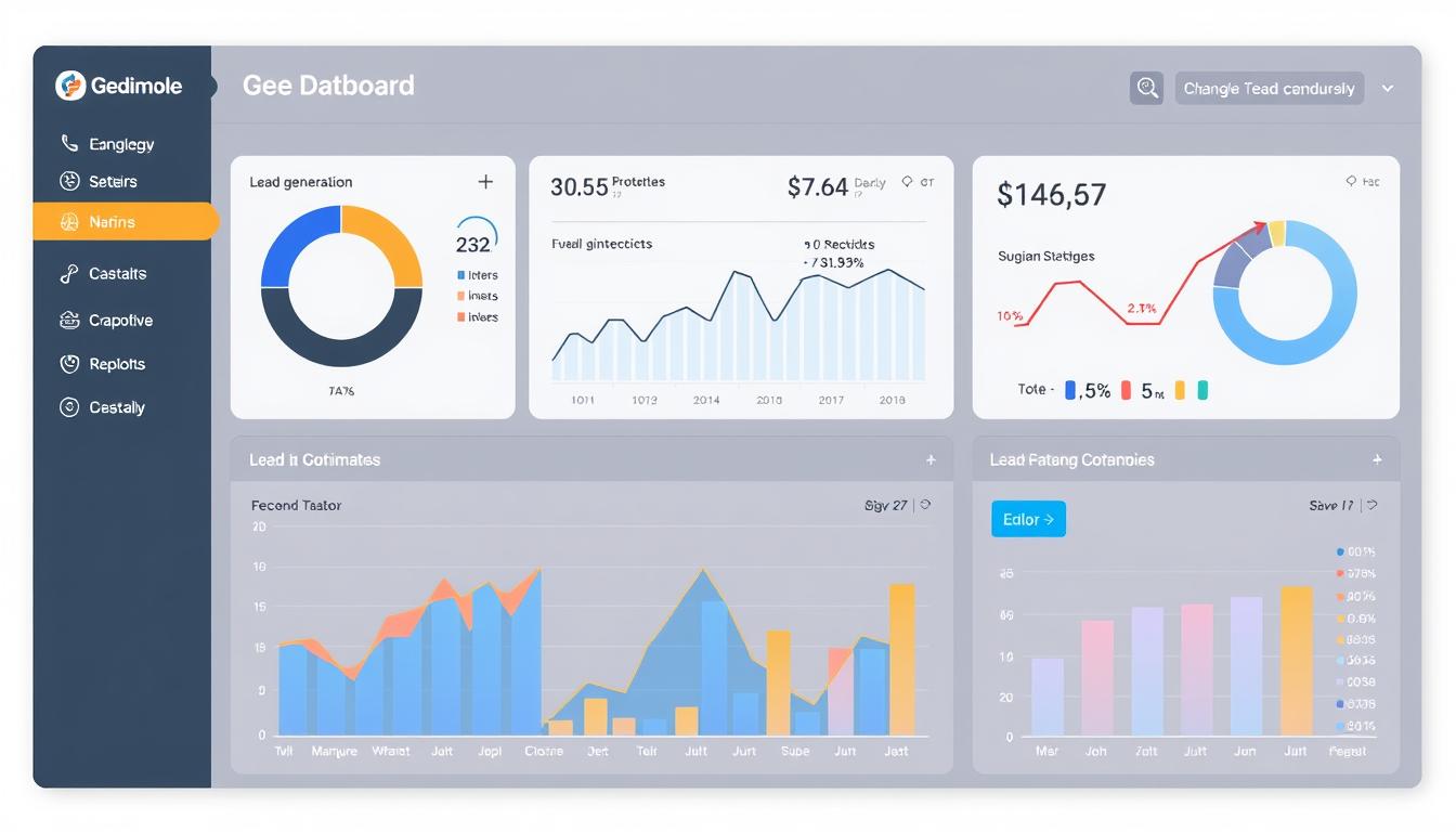 Generate an image of Apollo's dashboard showing lead generation insights and sales data.