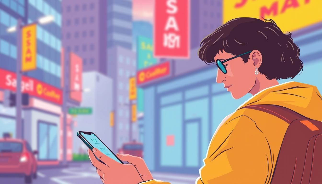 Image of a person using a gig economy app on their smartphone