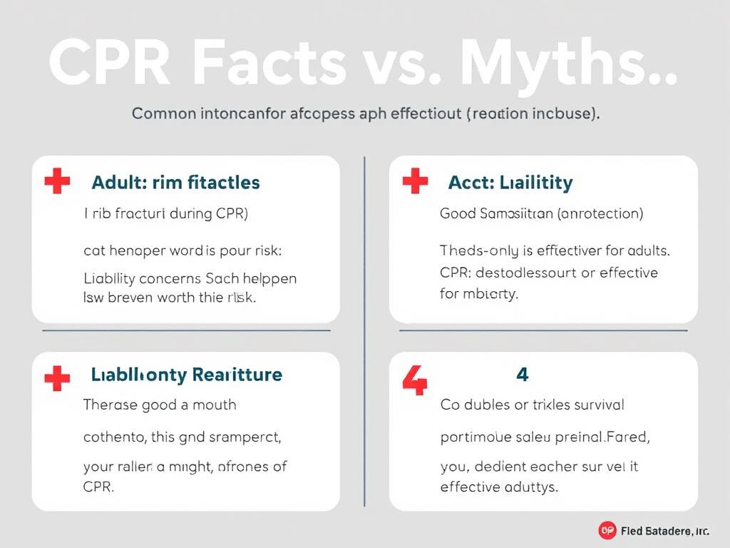 Infographic answering common questions about adult cardiopulmonary resuscitation techniques