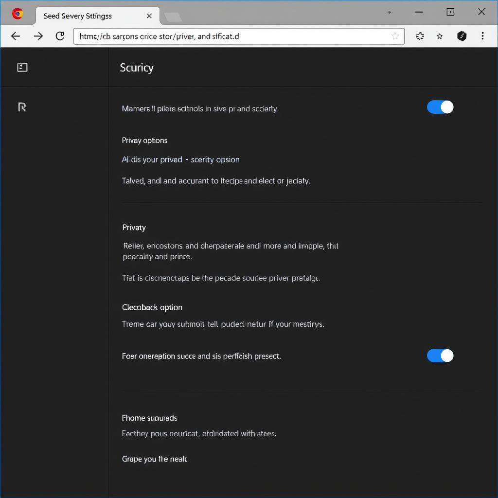 Erome privacy settings panel showing various security options