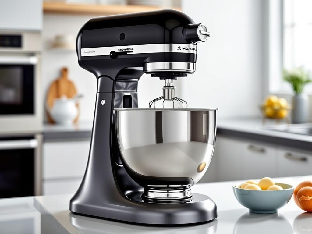 Batedeira Orbital Mondial Premium Plus em uso preparando massa de bolo