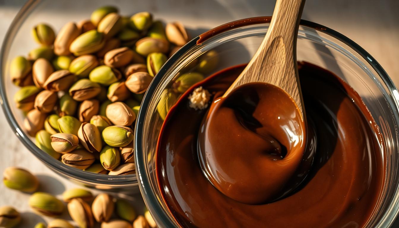 Pistachio Chocolate Bar Filling Preparation