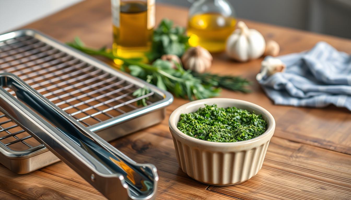 Grilling Equipment for Herb-Crusted Lamb