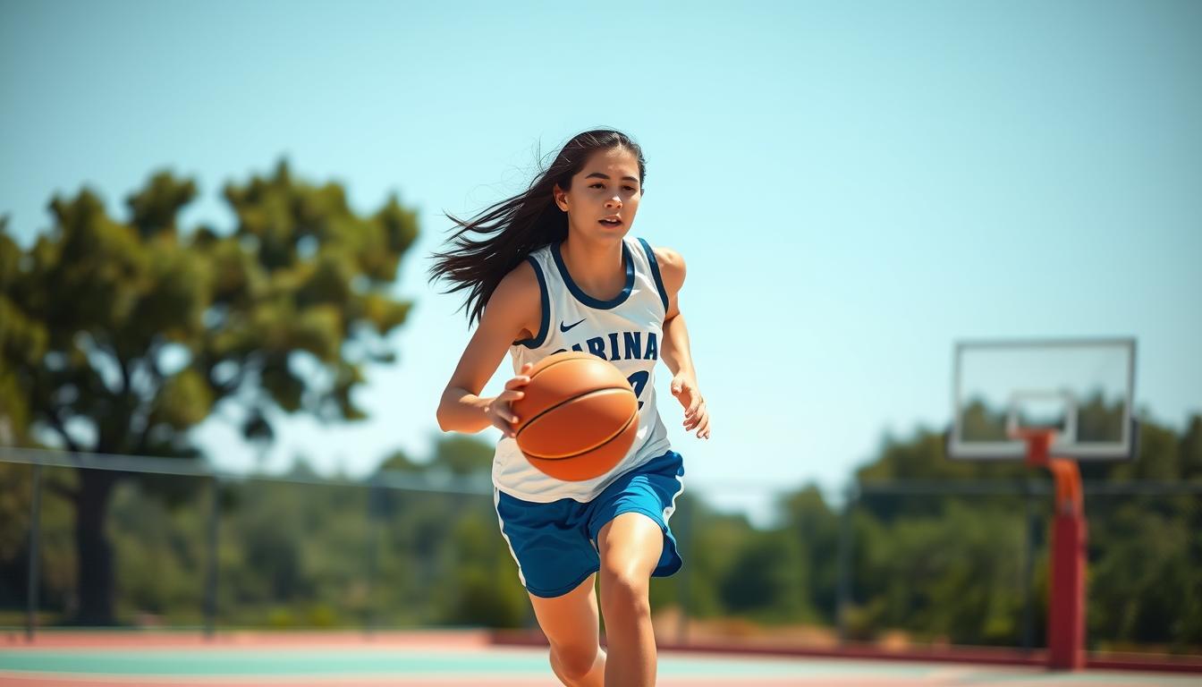 Paige Bueckers playing basketball