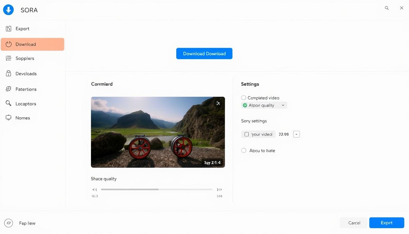 Options d'export et de partage de vidéos dans SORA