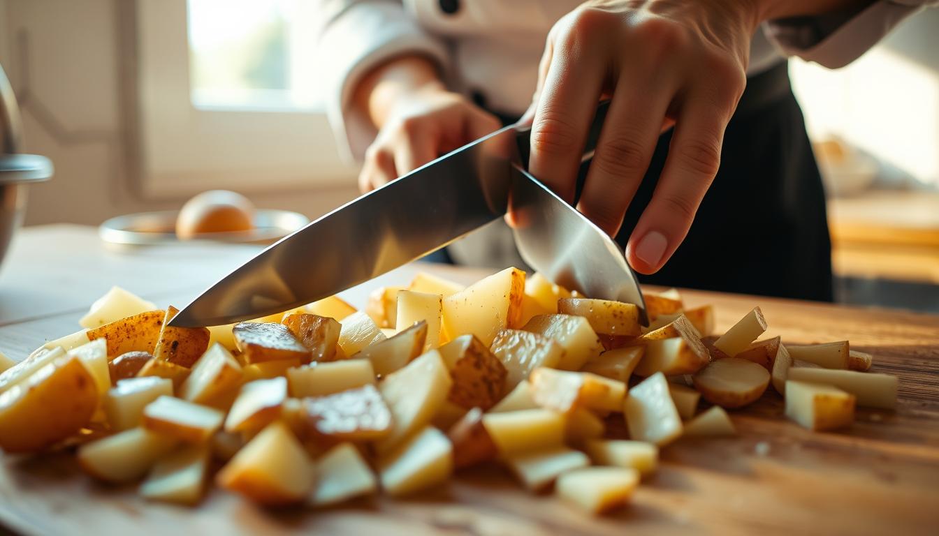 Cortar papas uniformemente