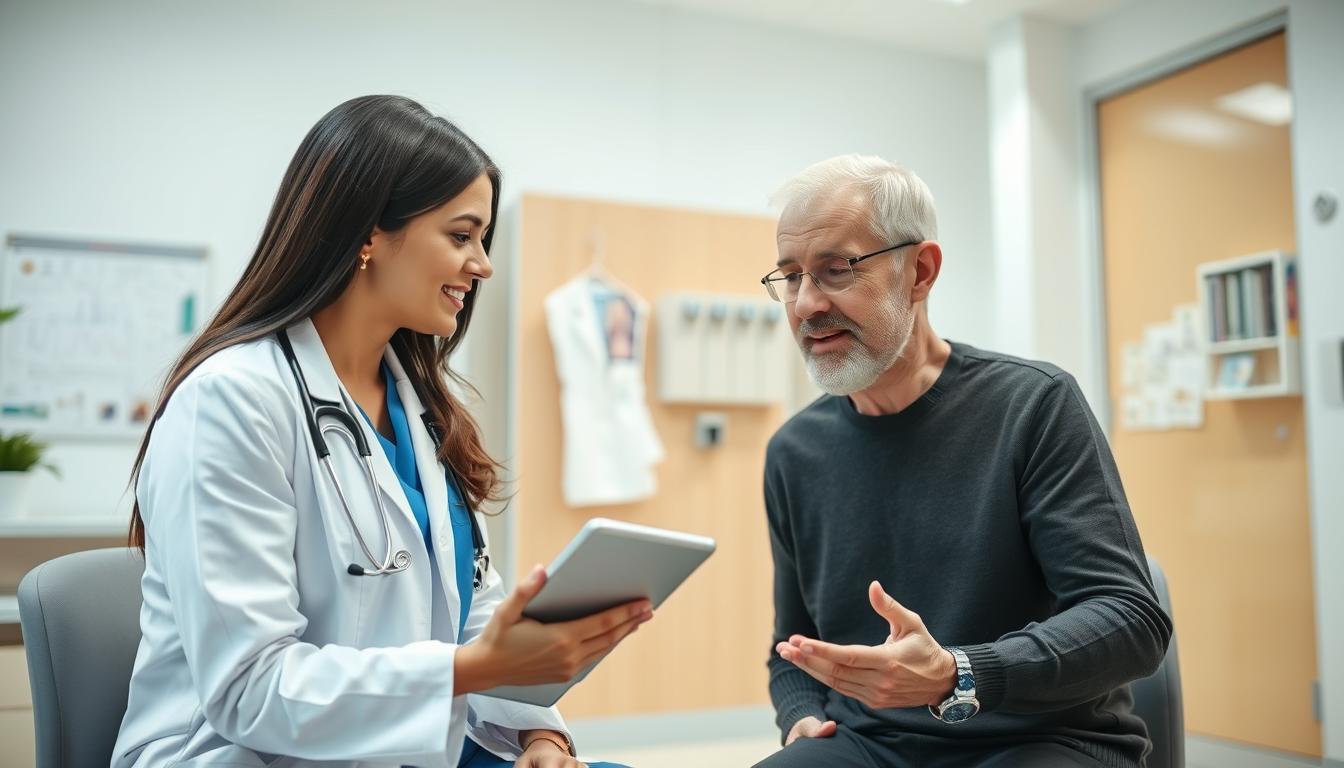 Doctor discussing bad breath treatment options with patient