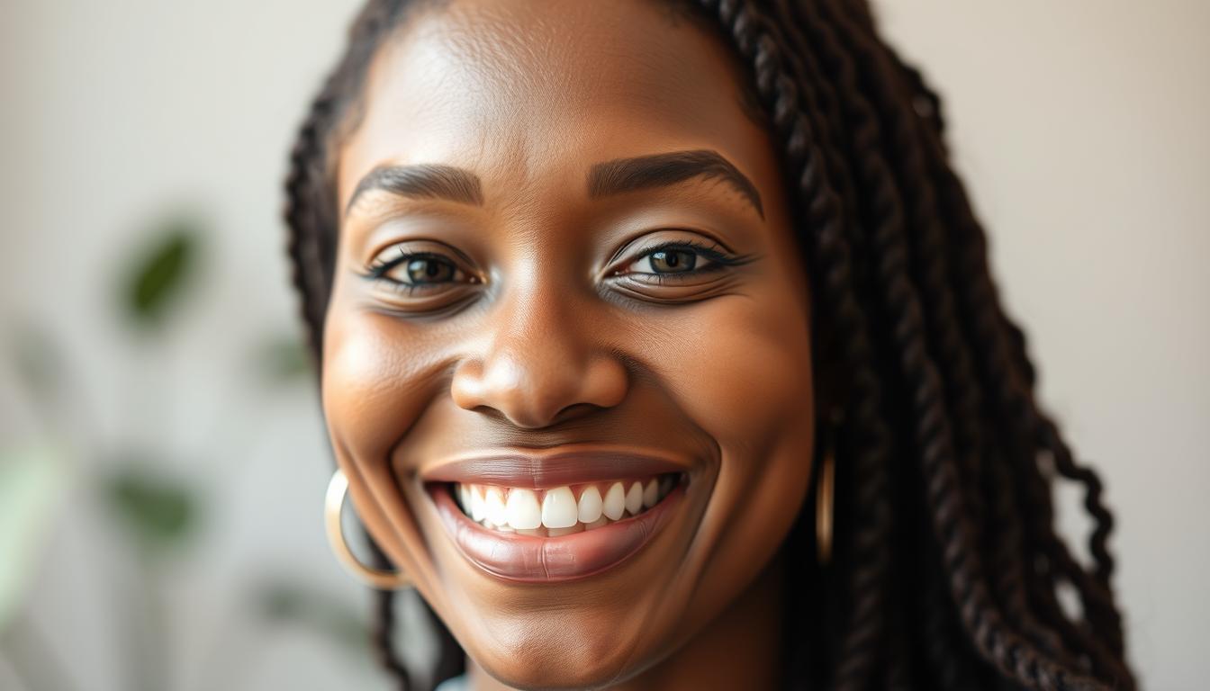 Happy patient with healthy smile after treatment at best dental clinic in Nairobi