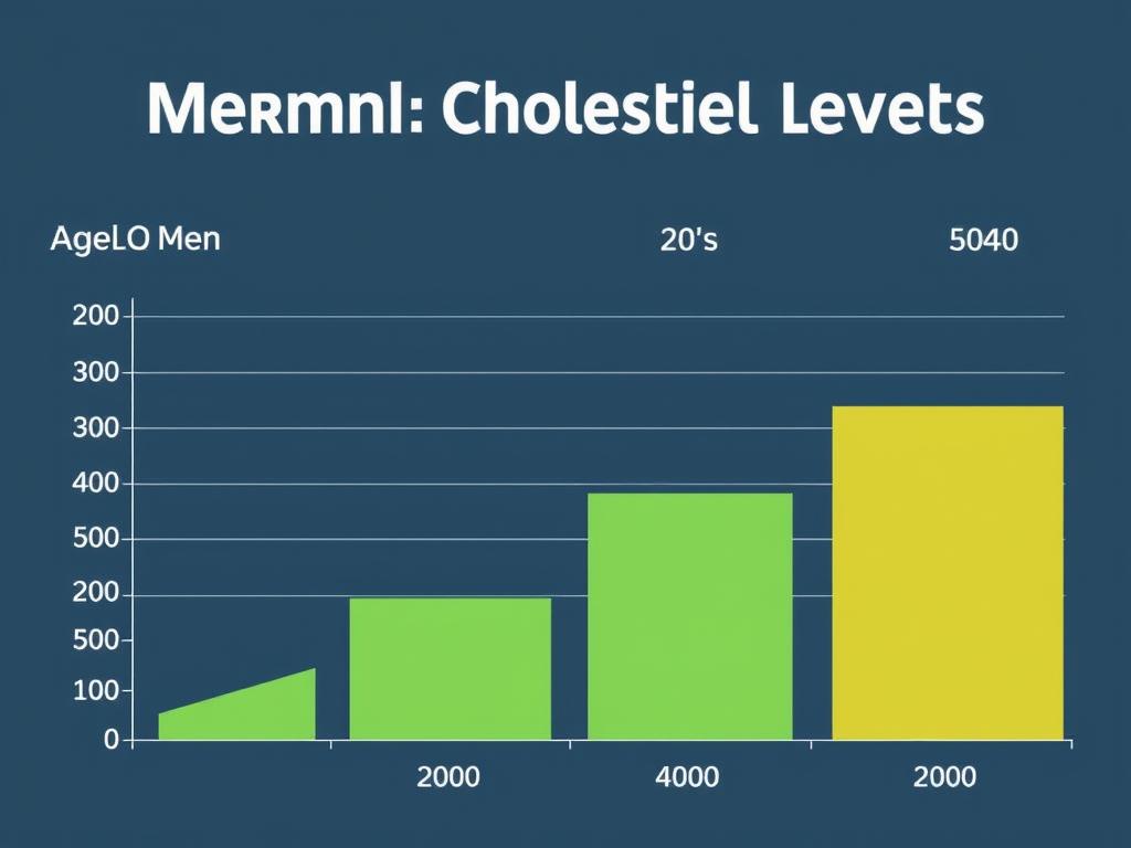 Grafik perbandingan kolesterol normal pria usia 40 tahun dengan rentang usia lain