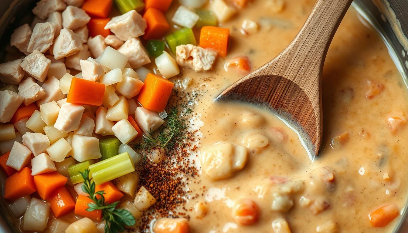 Creamy Chicken Pot Pie Filling Preparation
