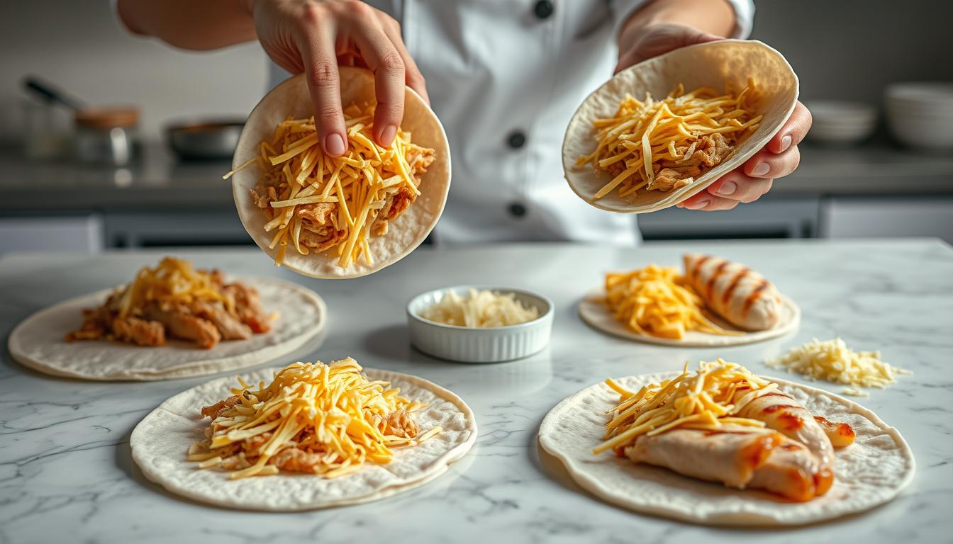 Easy Cheesy Chicken Garlic Wraps Preparation