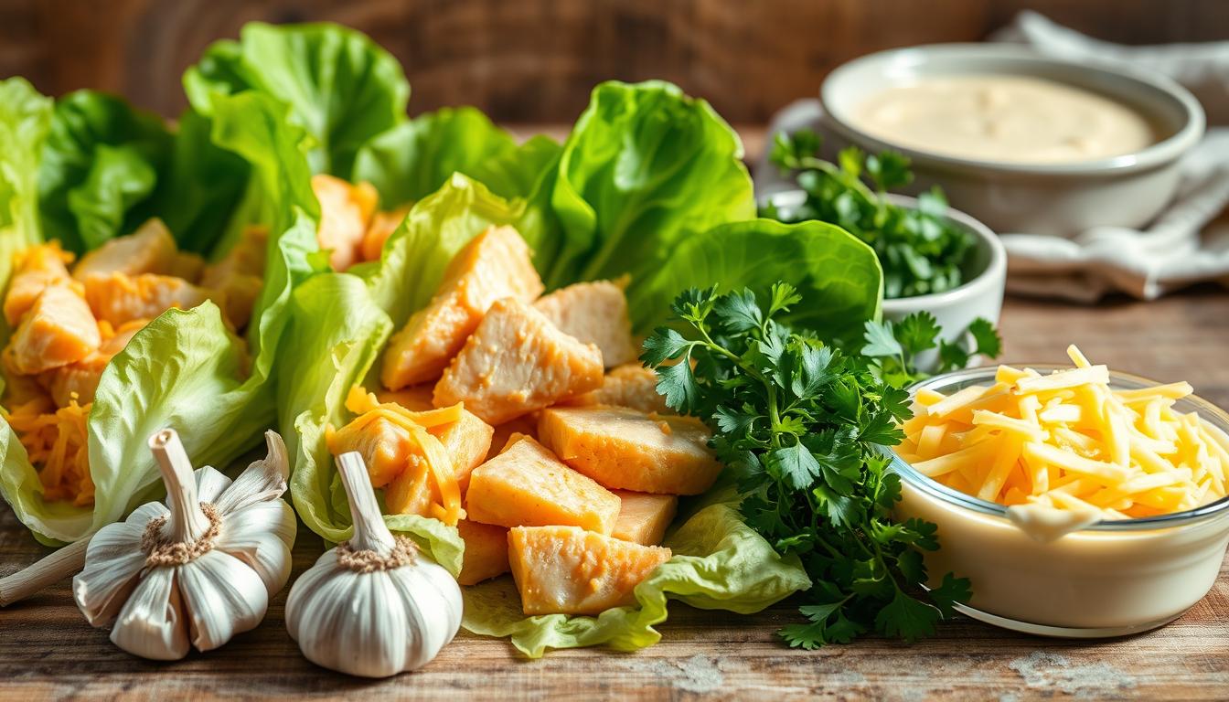 Ingredients for Cheesy Garlic Chicken Wraps