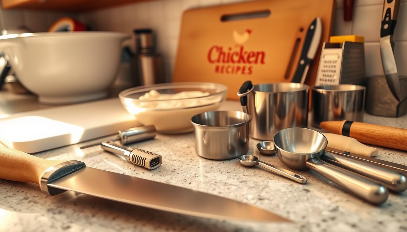 Kitchen tools for healthy chicken pot pie preparation